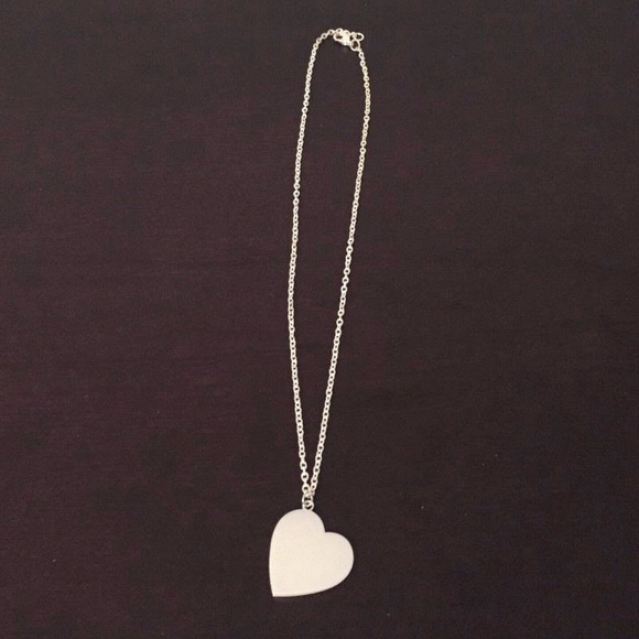 Silver Heart Charm Chain Necklace - Picture 2 of 2